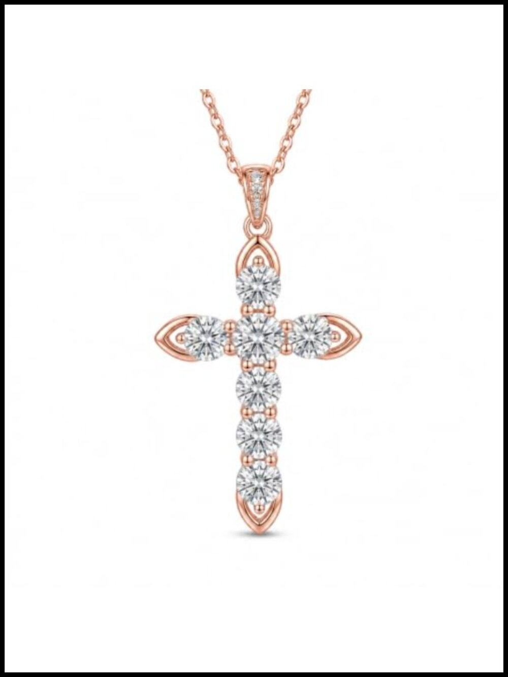 18k Gold Plated Cross Necklace Cubic Zirconia Pendant Christian Faith Jewelry